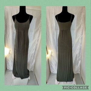 CALVIN KLEIN Floor Length Green Dress MATERNITY CASUAL BEACH Empire Waist Med/Lg